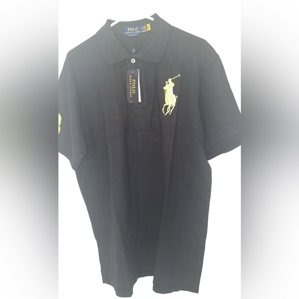 Polo by Ralph Lauren Black and Gold Men's Polo Shirt